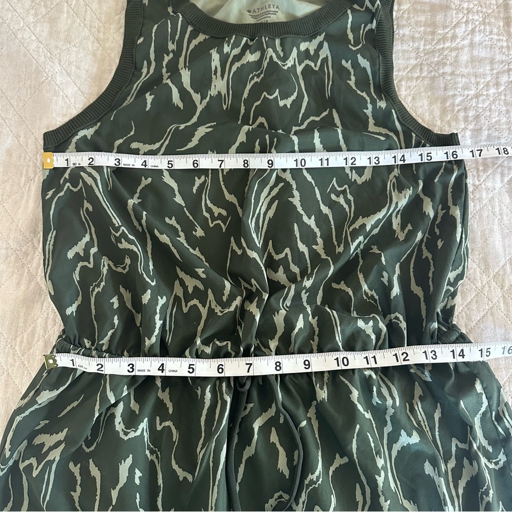 Athleta Rincon Printed Dress,Voyage Voyage Eucalyptus Olive XS - Picture 6 of 9